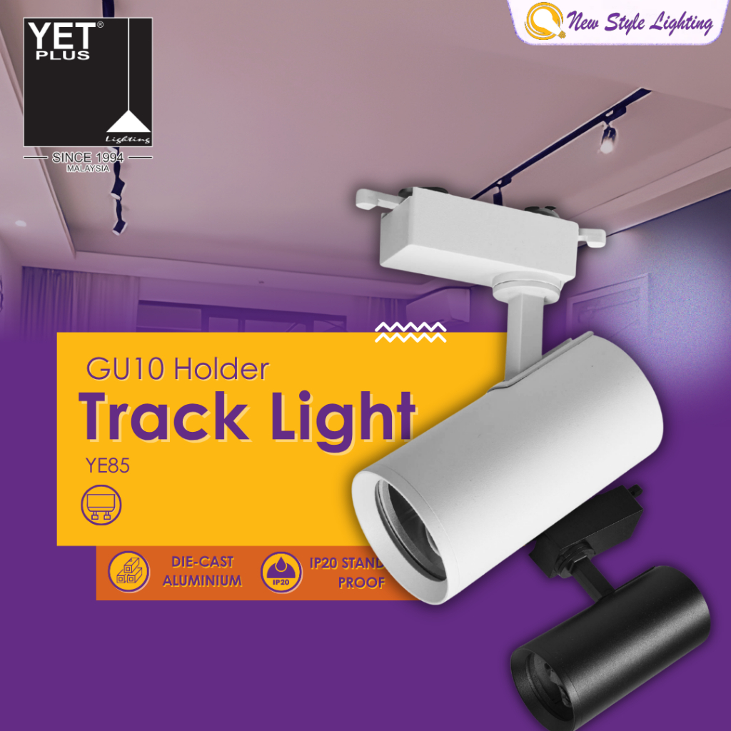 YETPlus YE85 GU10 White Black Aluminium Track Light Work Light ...