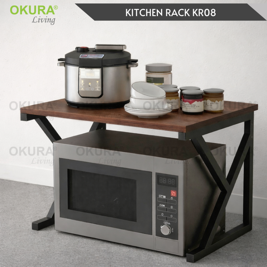OKURA Modern Kitchen Rack Microwave Oven Multipurpose Storage Rack ...
