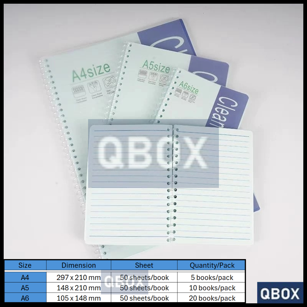 Cleanroom Notebook (ISO 5) | A4 A5 Size | 50 sheets | 无尘笔记本 | Shopee ...