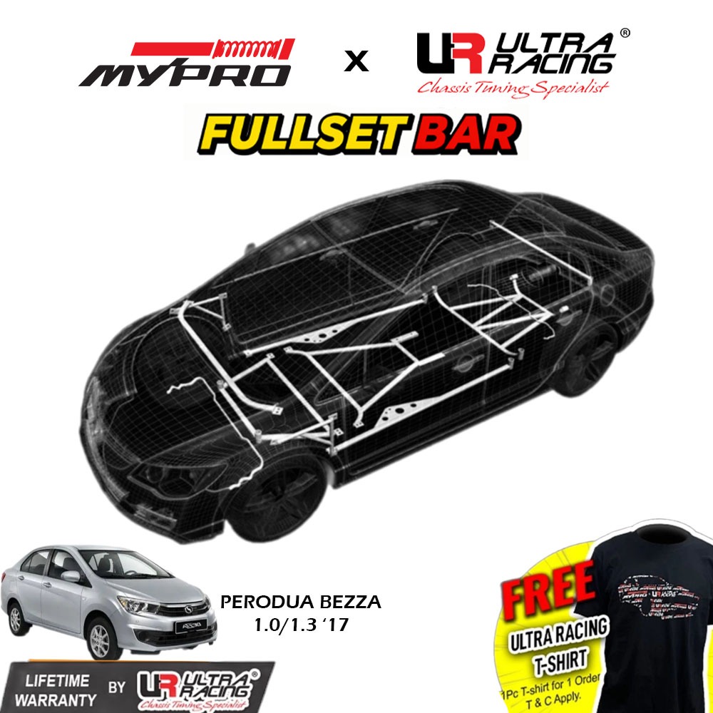 Perodua Bezza 2017++ Ultra Racing 100% Original (FULL SET Ultra Racing ...