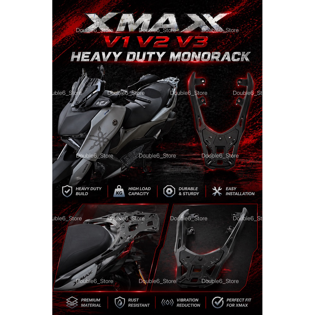 YAMAHA XMAX V1 V2 V3 MONORACK HEAVY DUTY FOR TOP BOX RACK BOX Bracket ...