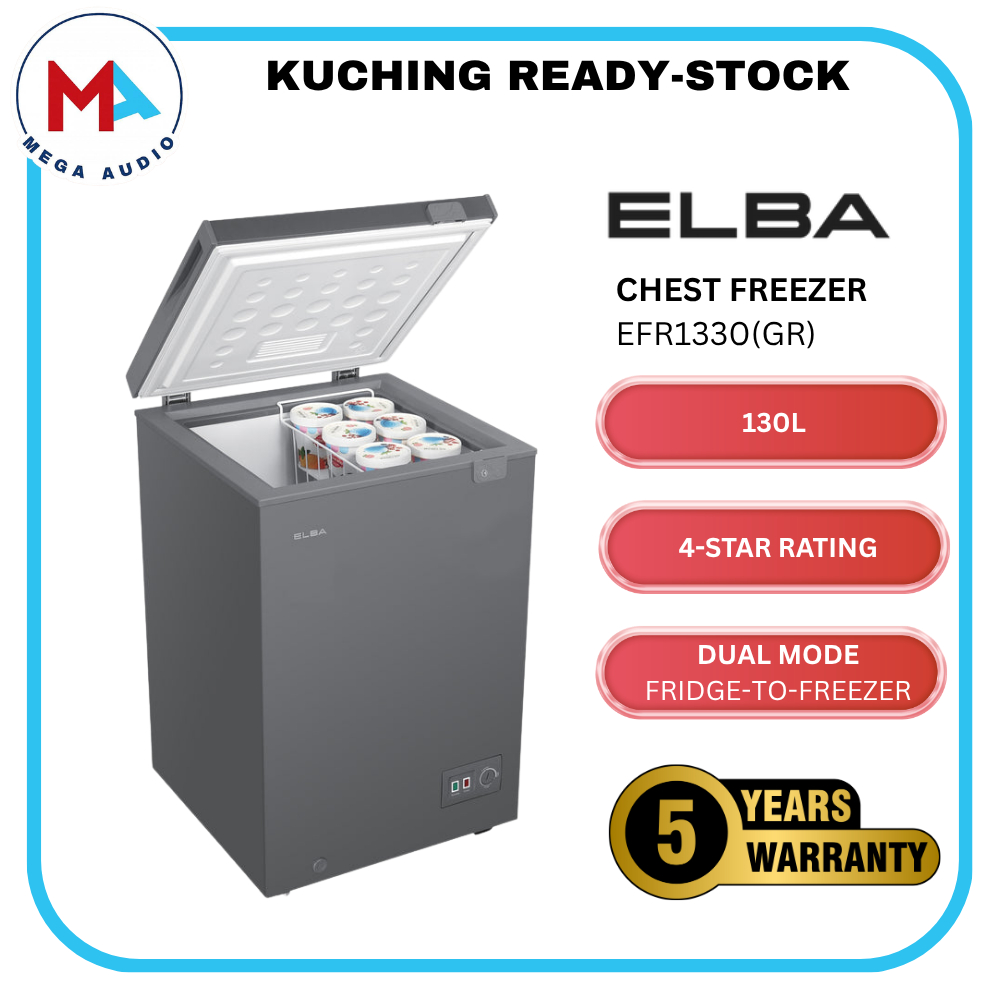 Elba/Faber 130L-150L Chest Freezer Peti Sejuk Beku - Dual mode, 4-Star ...