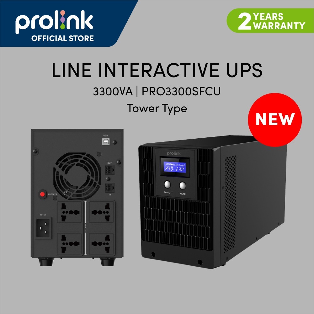 Prolink 3300VA/1800W UPS Power Backup With AVR For Computer/Modem ...