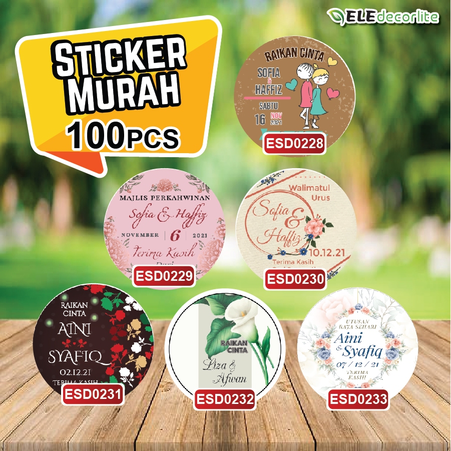 Sticker Kahwin/ Label Sticker Murah /Sticker Doorgift 0228-0350 ...