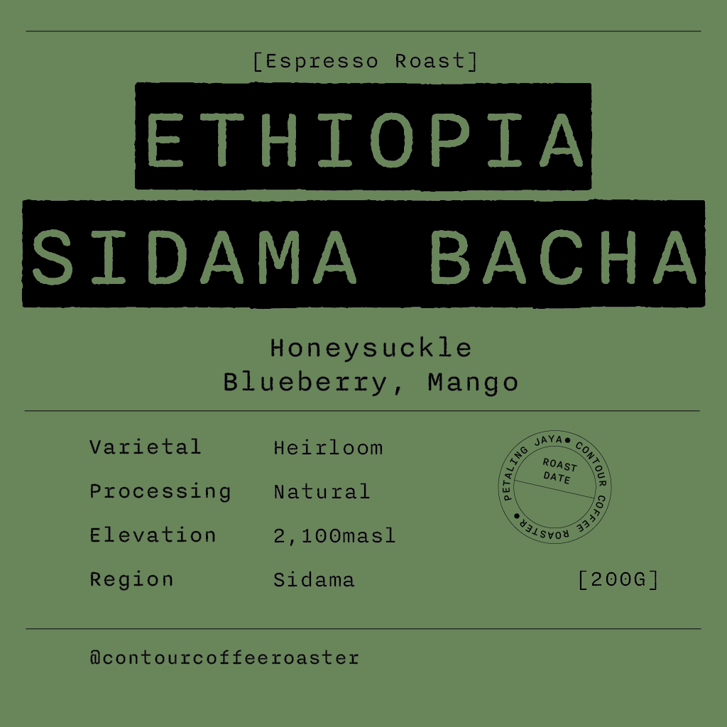 CONTOUR Espresso Roast / ETHIOPIA SIDAMA BACHA / Single Origin Espresso ...