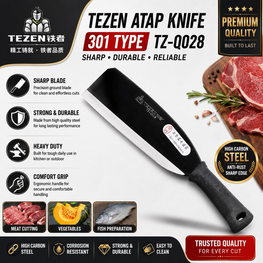 【Ready Stock】TEZEN TZ-Q028 Atap Knife 301 Type | Heavy Duty ...
