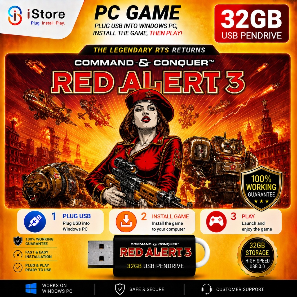 Command & Conquer Red Alert 3 [ Pc Game Pendrive ] + Uprising Add-on v1 ...