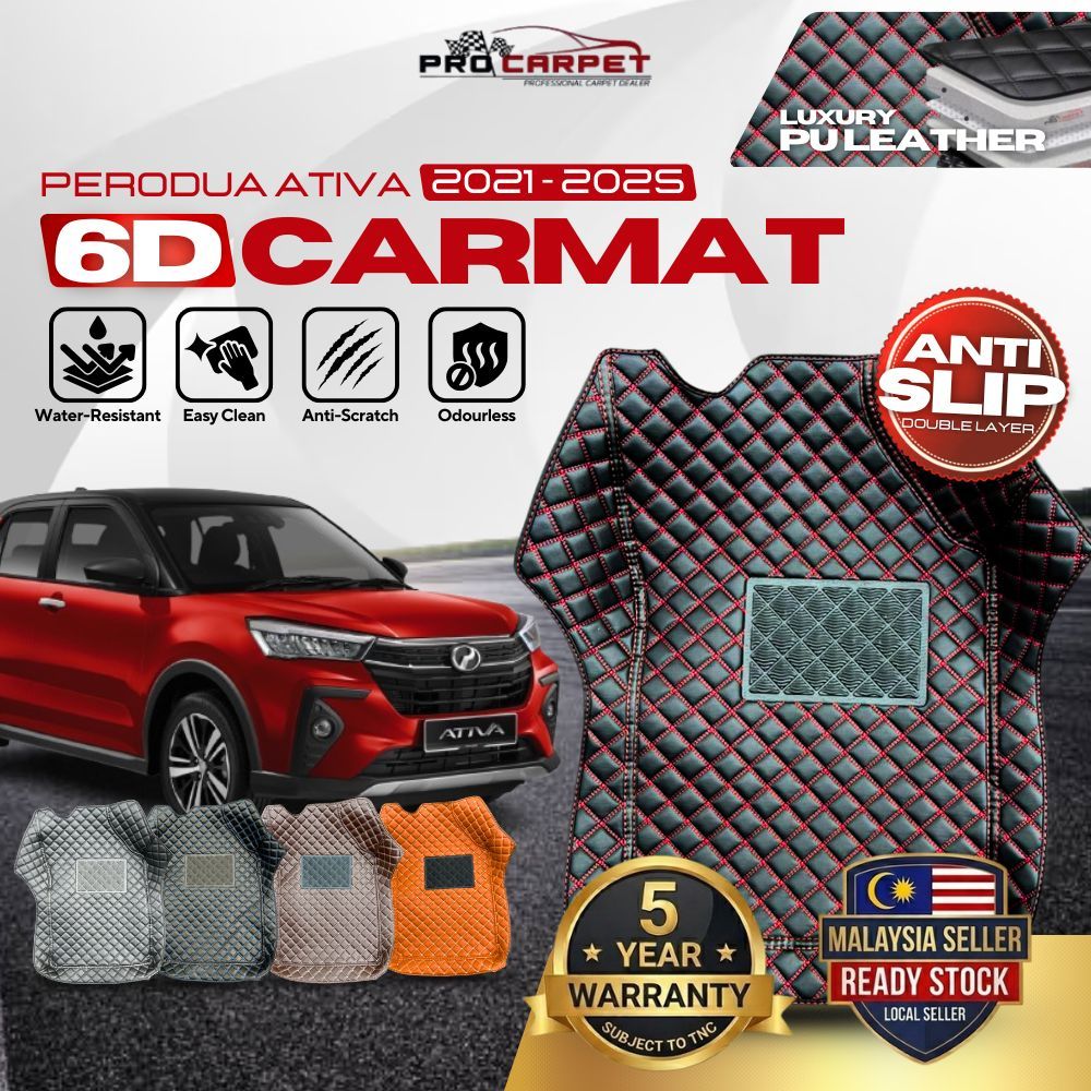 PERODUA ATIVA ( 2021 - 2024 ) 6D PREMIUM LUXURY PU LEATHER CARPET ...