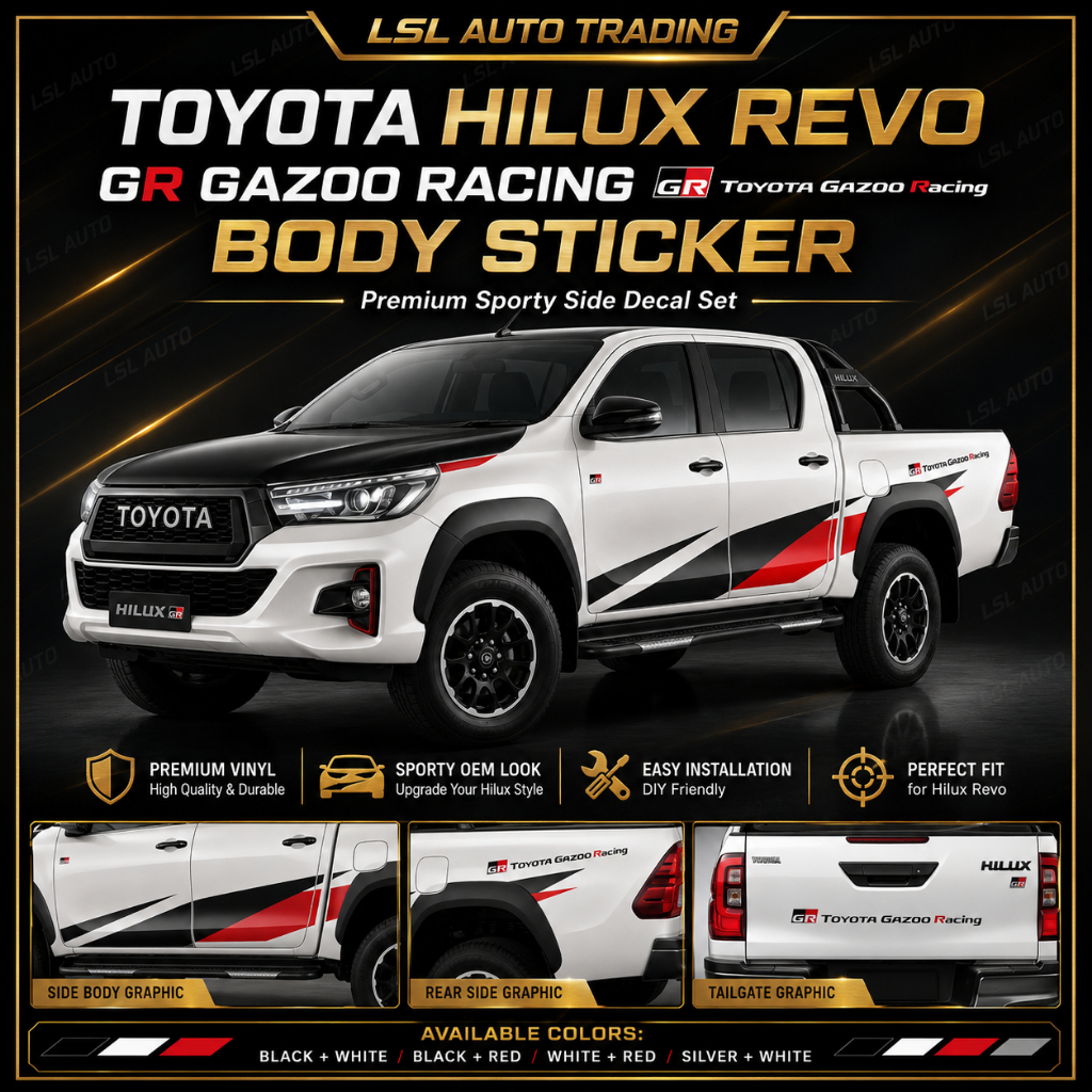 TOYOTA HILUX REVO GR GAZOO RACING BODY STICKER | Shopee Malaysia