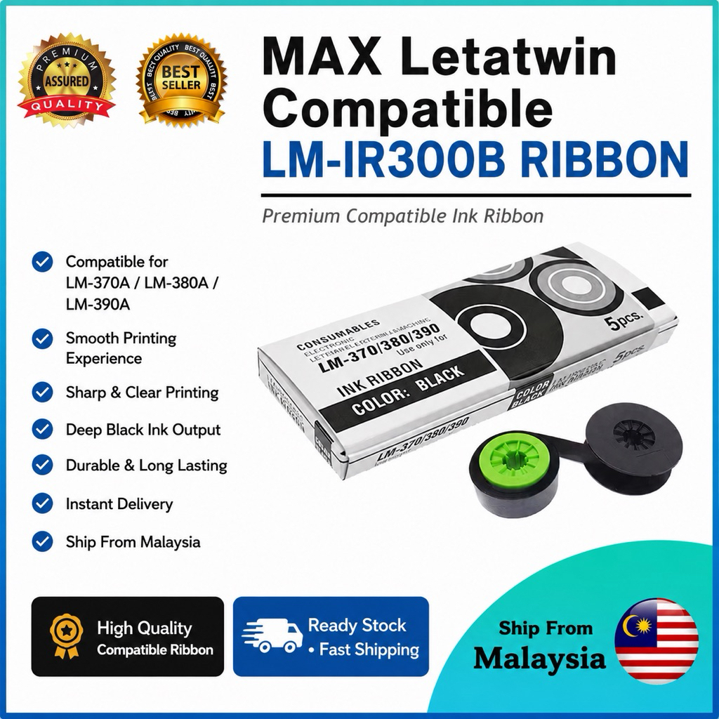 [ READY STOCK ] Max Letatwin LM-IR300B IR300B Compatible Ink Ribbon ...