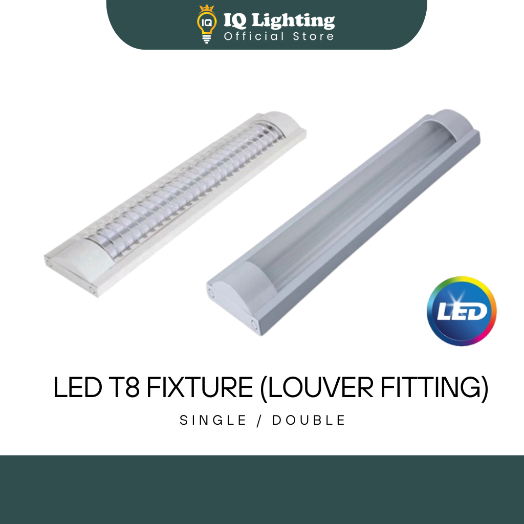 LED T8 Louver Fitting T8 Fitting Single Circuit Double Circuit Frosted ...