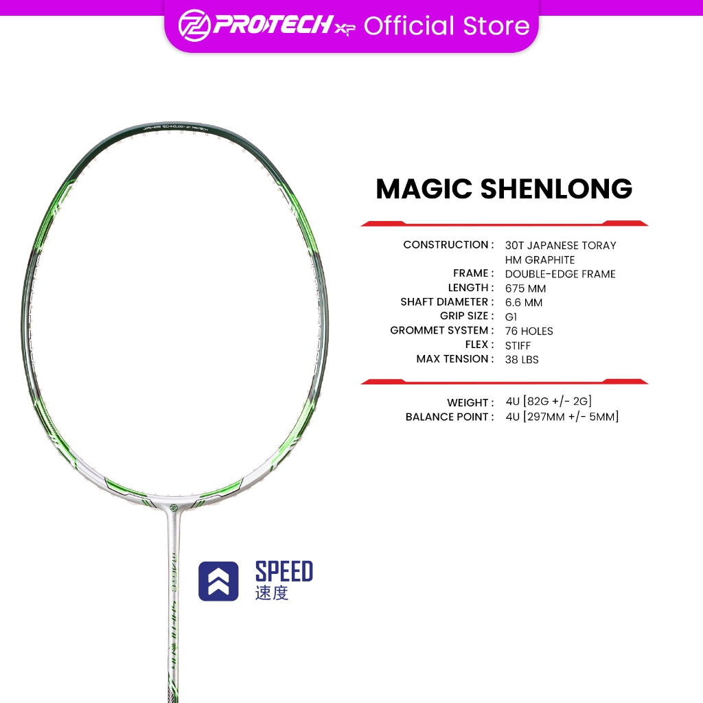 PROTECH MAGIC SHENLONG (4UG1)(MAX 38LBS)(Advance Level) Badminton ...
