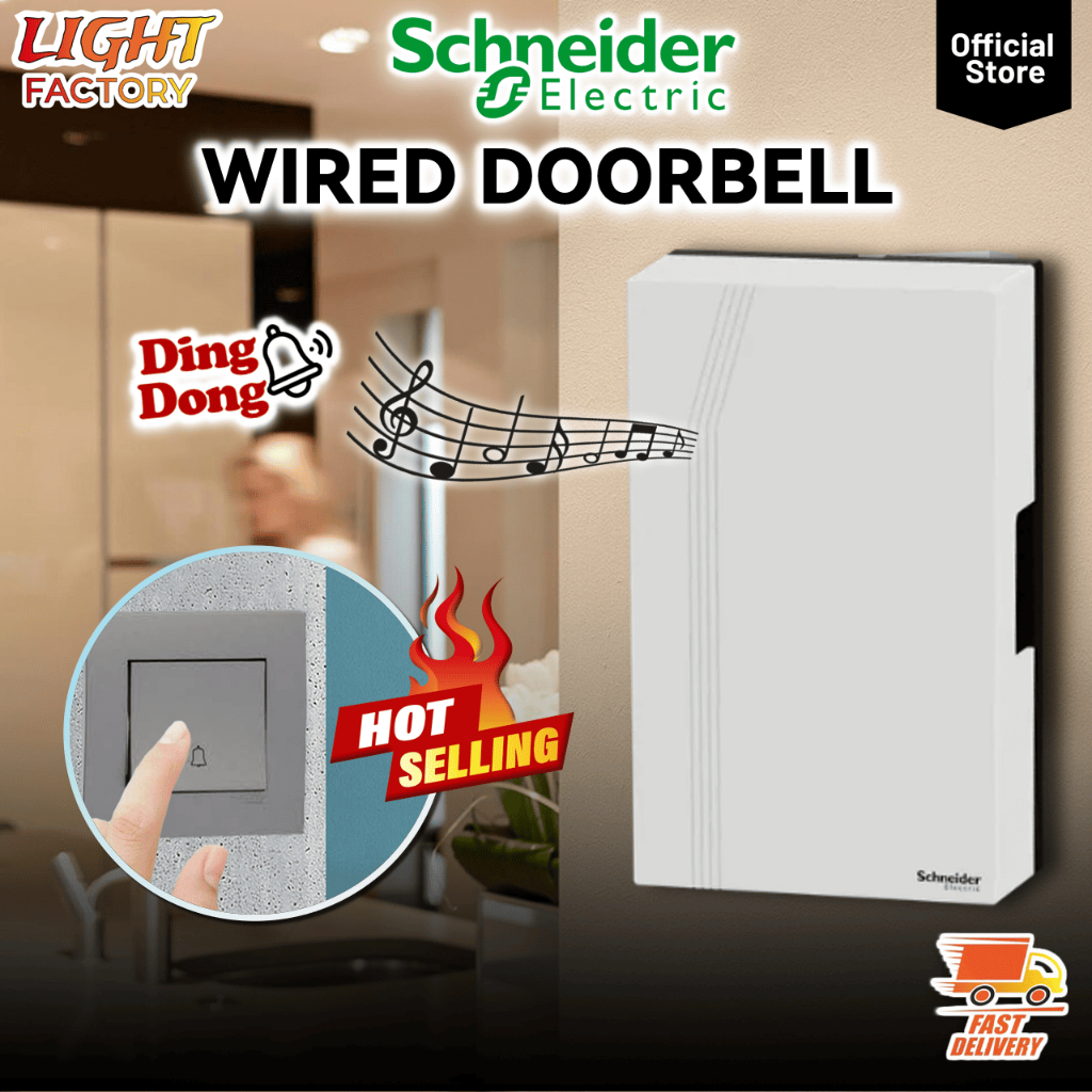 Schneider CCT99AC Door Bell 240V Mechanical Ding Dong Chime Wired ...