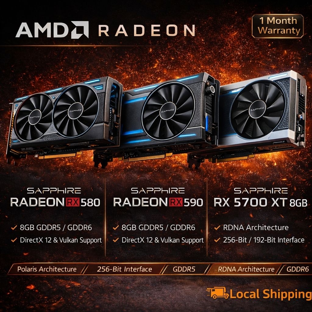 BRAND AMD Radeon RX580 RX590 RX5700XT 8GB Graphics Card GPU [USED ...