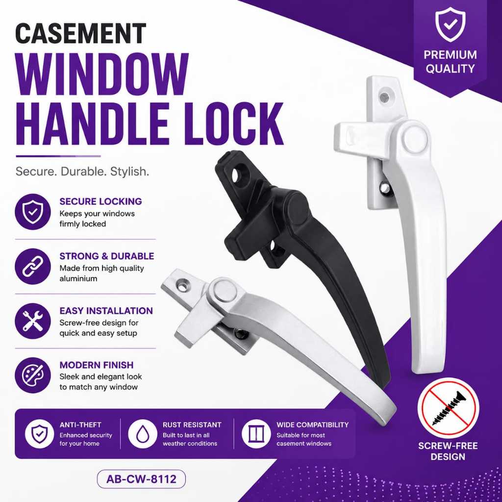 BIG Handle Window Casement Handle Open Close Crescent Window Frame ...