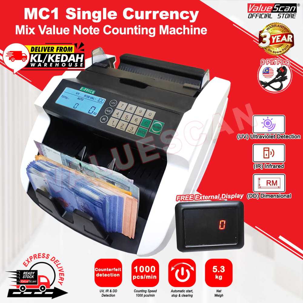 Valuescan/Effice - MC1 SDC Money Bank Note Counting Machine / Money ...