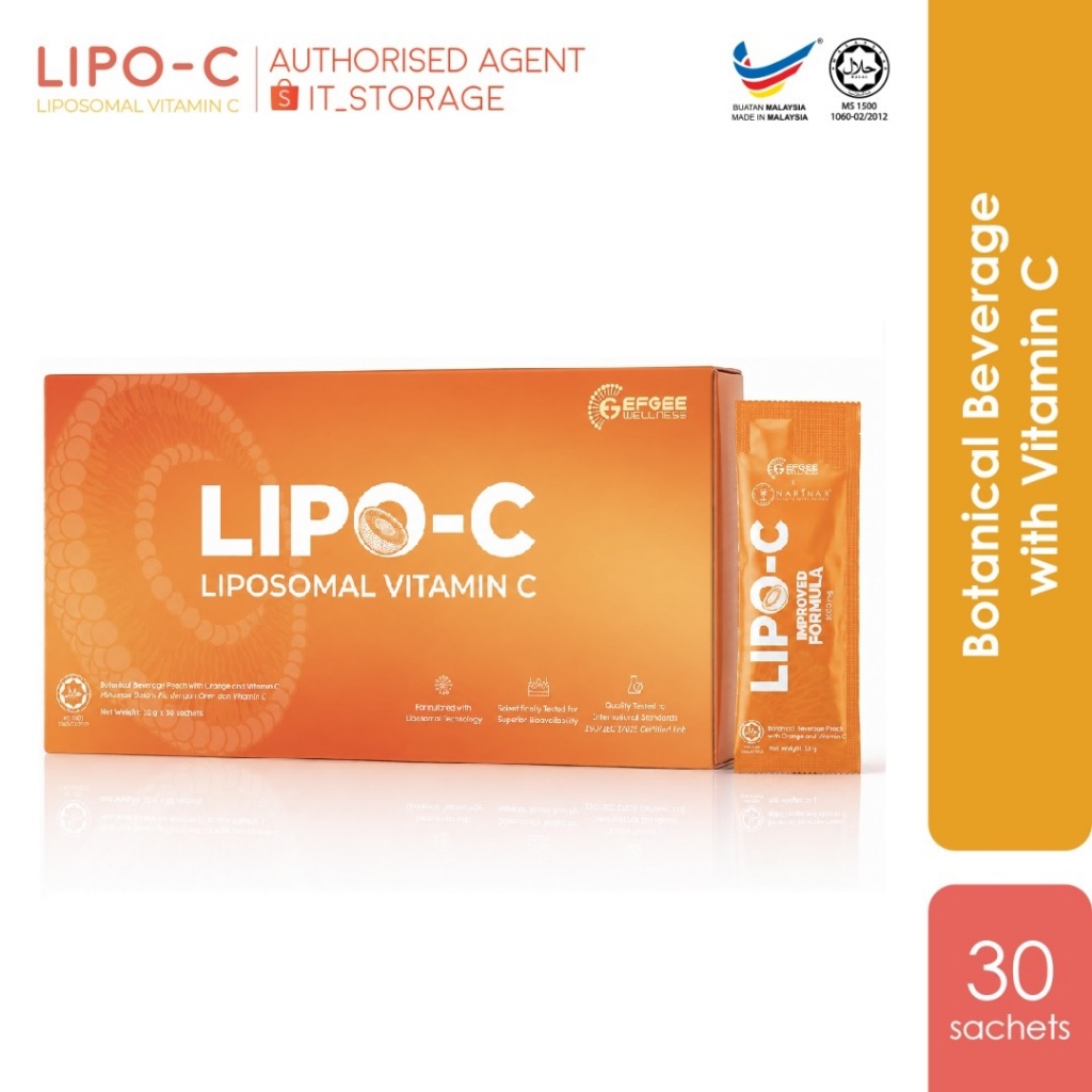 lipo c drink Lipo C Liposomal Vitamin C Botanical Drink Made in Malaysia Non Soy Great  Absorbtion Non Alcohol Halal 30 Sachets