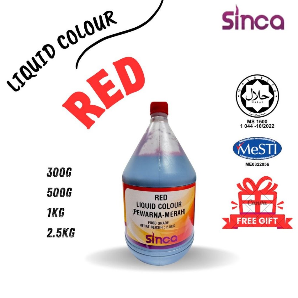 Pewarna Cecair Merah / Red Liquid Colour 300g / 500g / 1kg - Gred ...