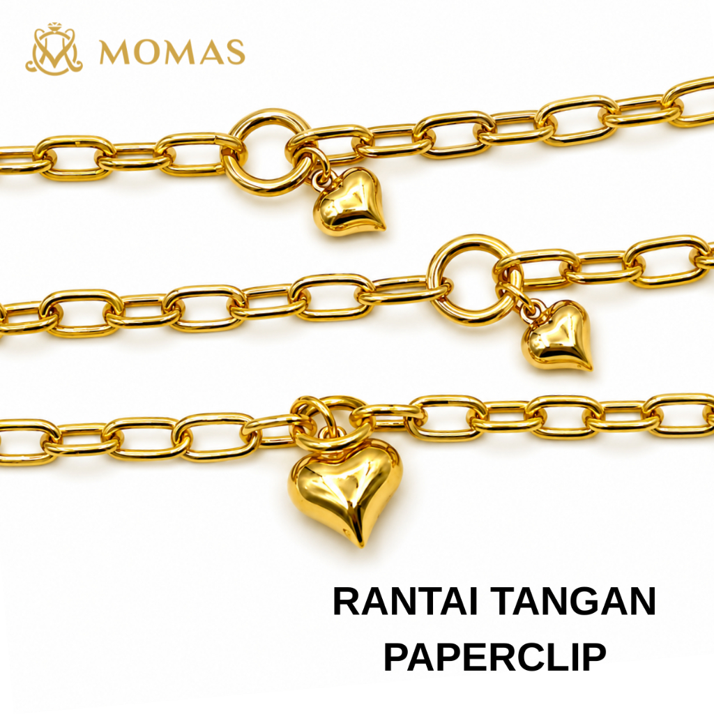 Rantai Tangan Paperclip Emas 916 Tulen Rantai Tangan Emas 916 Rantai ...