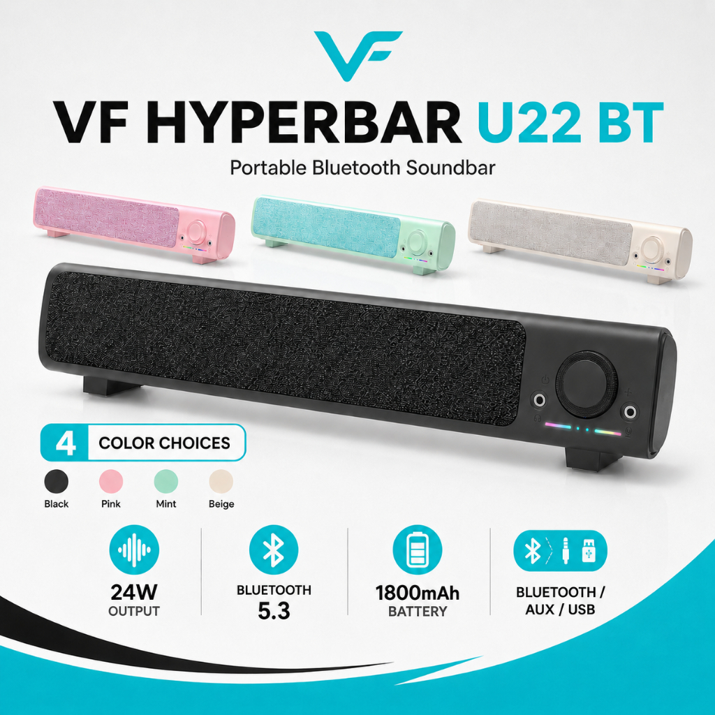 Vinnfier VF Hyperbar U22BT Computer Portable Bluetooth Mini Soundbar ...