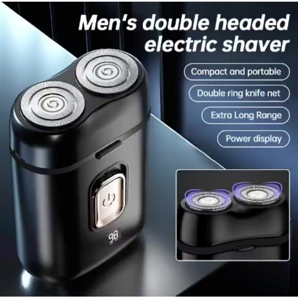 [ Up Gadget ] Dual Floating Blade Shaver Rechargeable Washable Digital ...