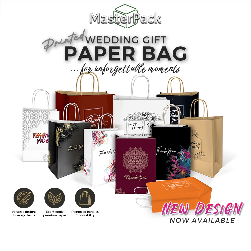 [ 50 PCS ] Paper Bag Printed Floral Design Cheapest Beg Hadiah Kenduri ...