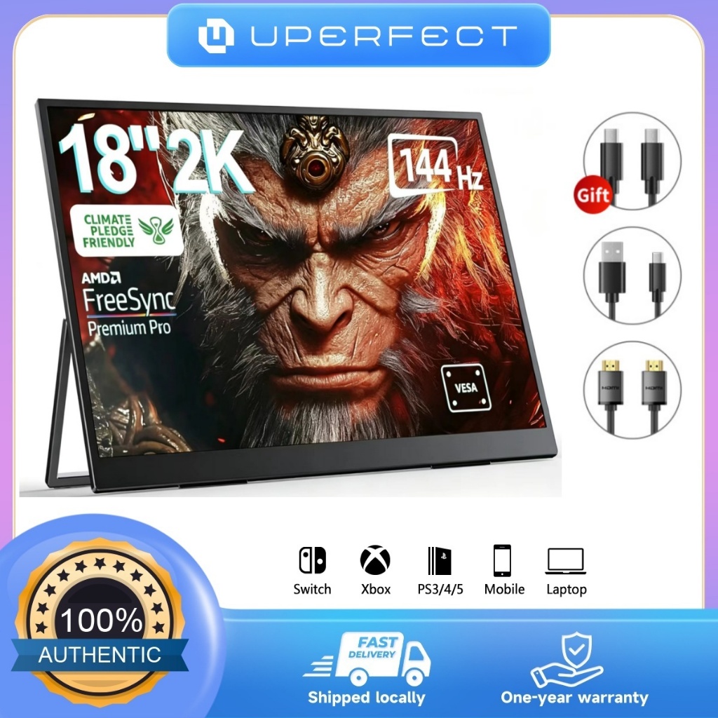 UPERFECT [Local delivery]144Hz 2K Portable Monitor 18 Inch 2560*1600 ...