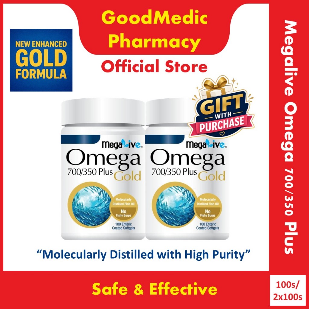 MegaLive Omega 700/350 Plus Gold Softgel (100s/2x100s) | Shopee Malaysia