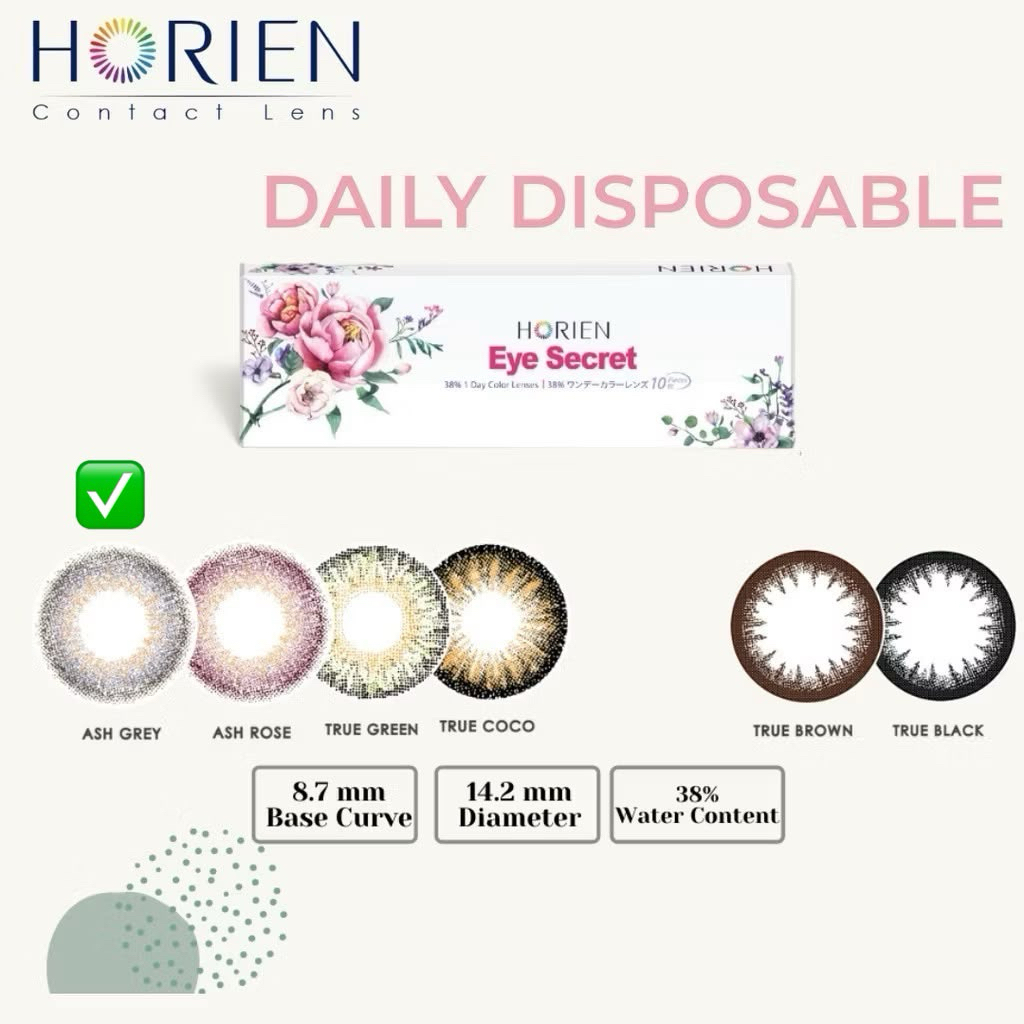 NEW (10pcs/box) Horien Eye Secret 38% Daily Disposable Color Contact ...