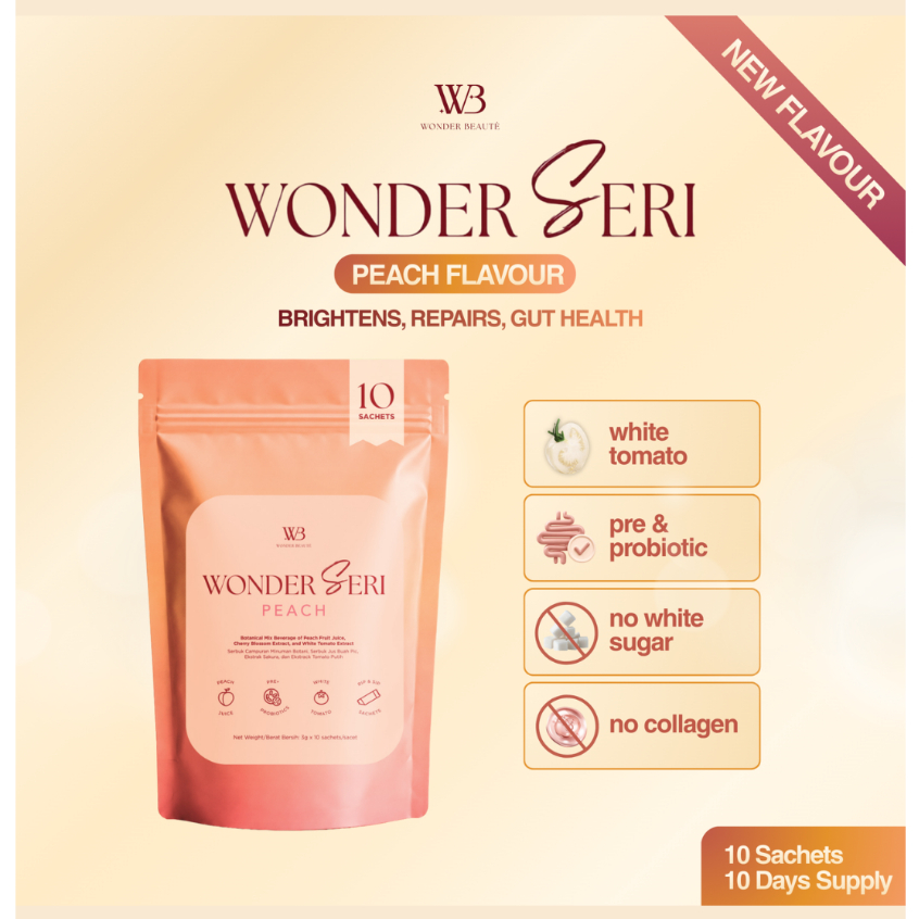 (NEW) WONDER SERI PEACH with White Tomato and Pre+Probiotics | Shopee ...