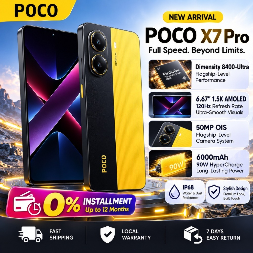 New POCO X7 Pro 5G 8GB+256GB Smartphone | Gaming Phone | Dimensity 8400 ...