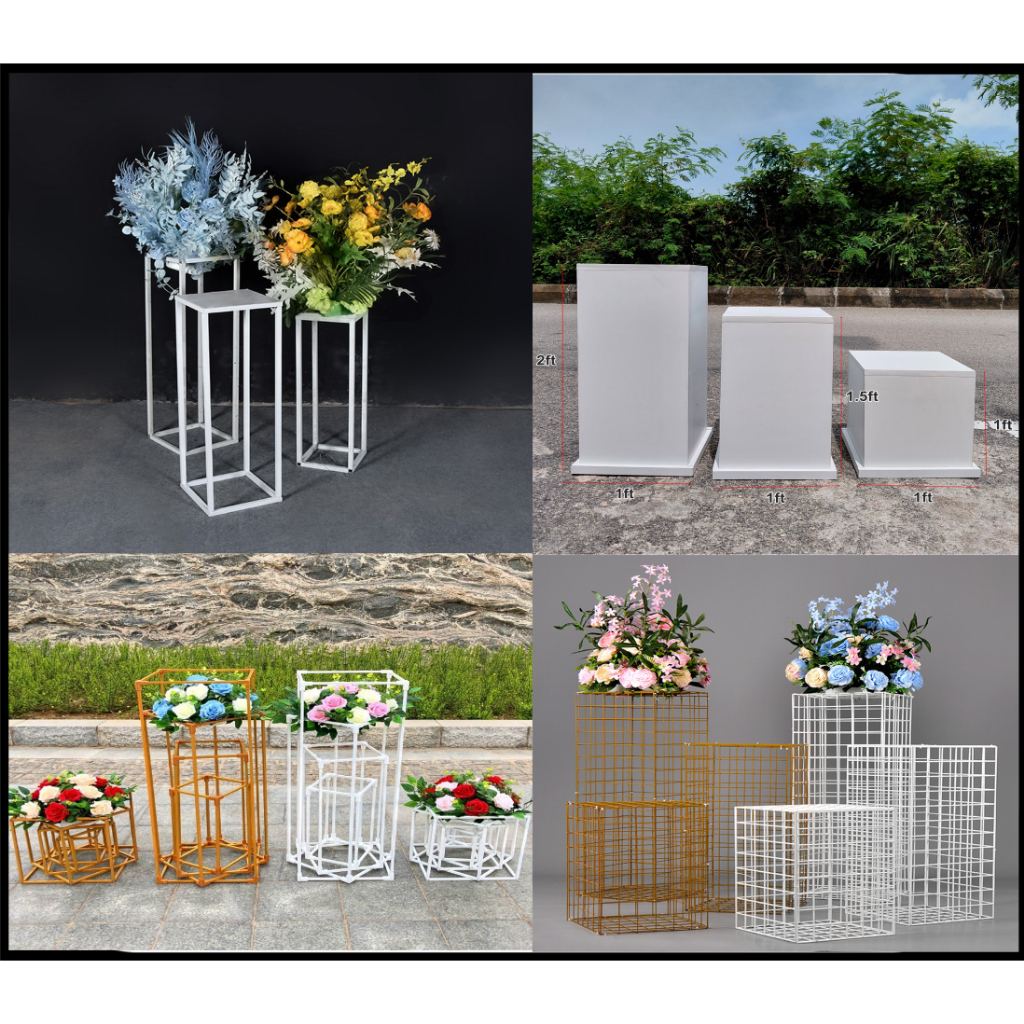 Rectangular Flower Stand Thick Connector Slot In 4pcs for Wedding ...