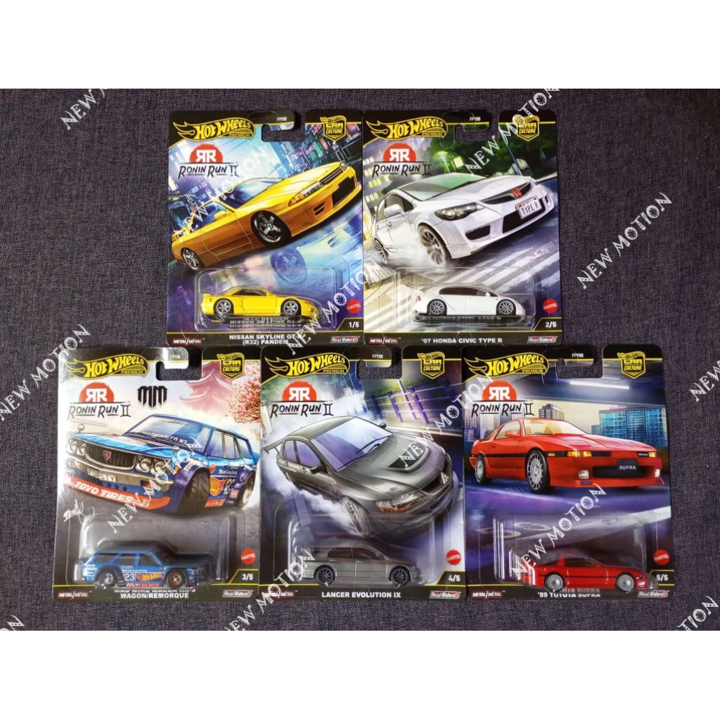 Hot Wheels Ronin Run II (Set of 5) 07 Honda Civic Type R, Lancer ...