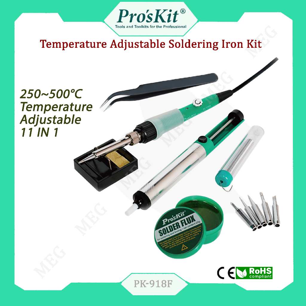 Temperature Adjustable Soldering Iron Kit Pro'sKit PK-918 | Shopee Malaysia