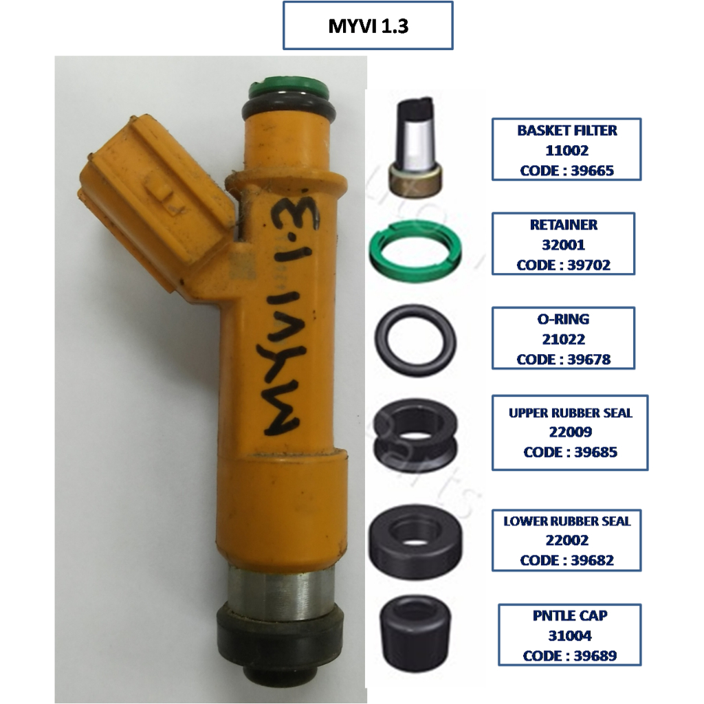 FUEL INJECTOR REPAIR KIT MYVI VIVA KENARI KELISA KEIHIN ACCORD | Shopee ...