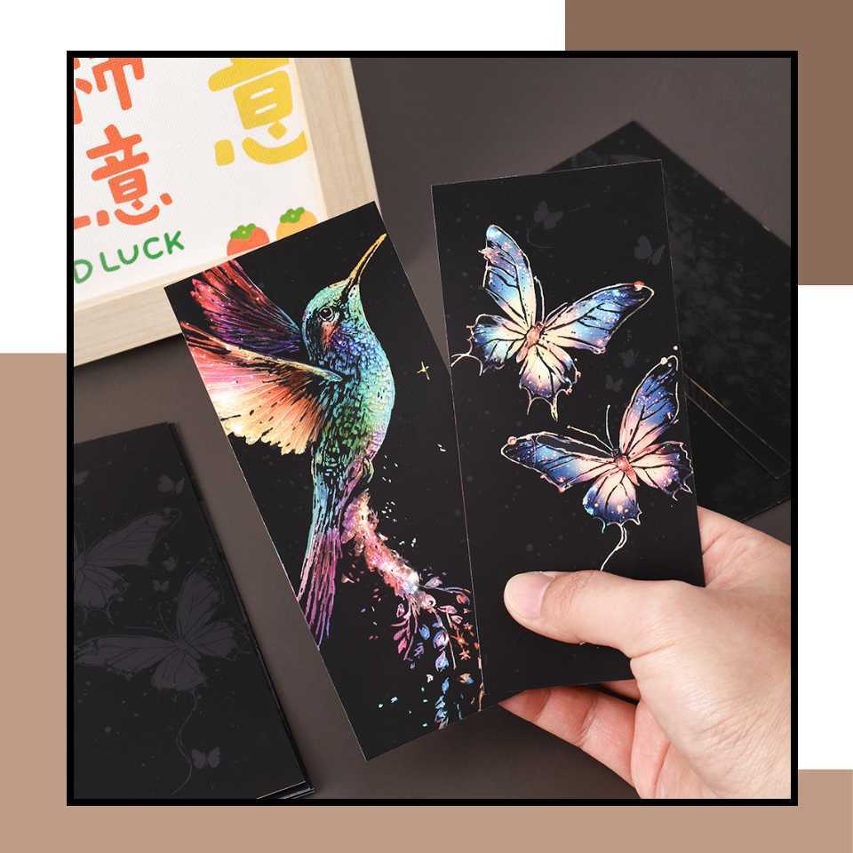 Kit Signets à Gratter – 12 Papiers D’Art + Bâton – Activité Créative Et Éducative Pour Enfants Dès 8 Ans