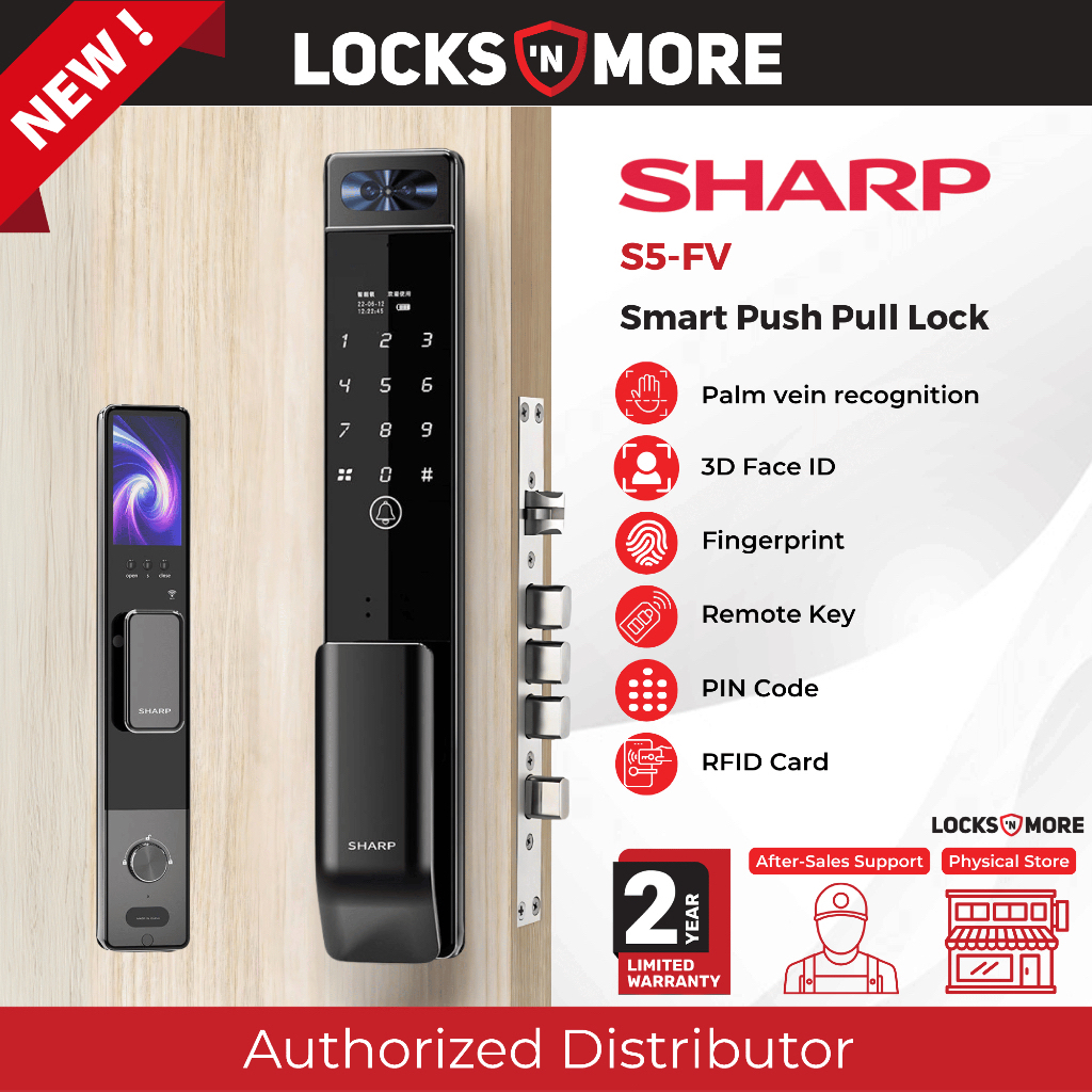 Sharp S5-FV Fully Automatic Intelligent Lock | 2 Years Warranty ...