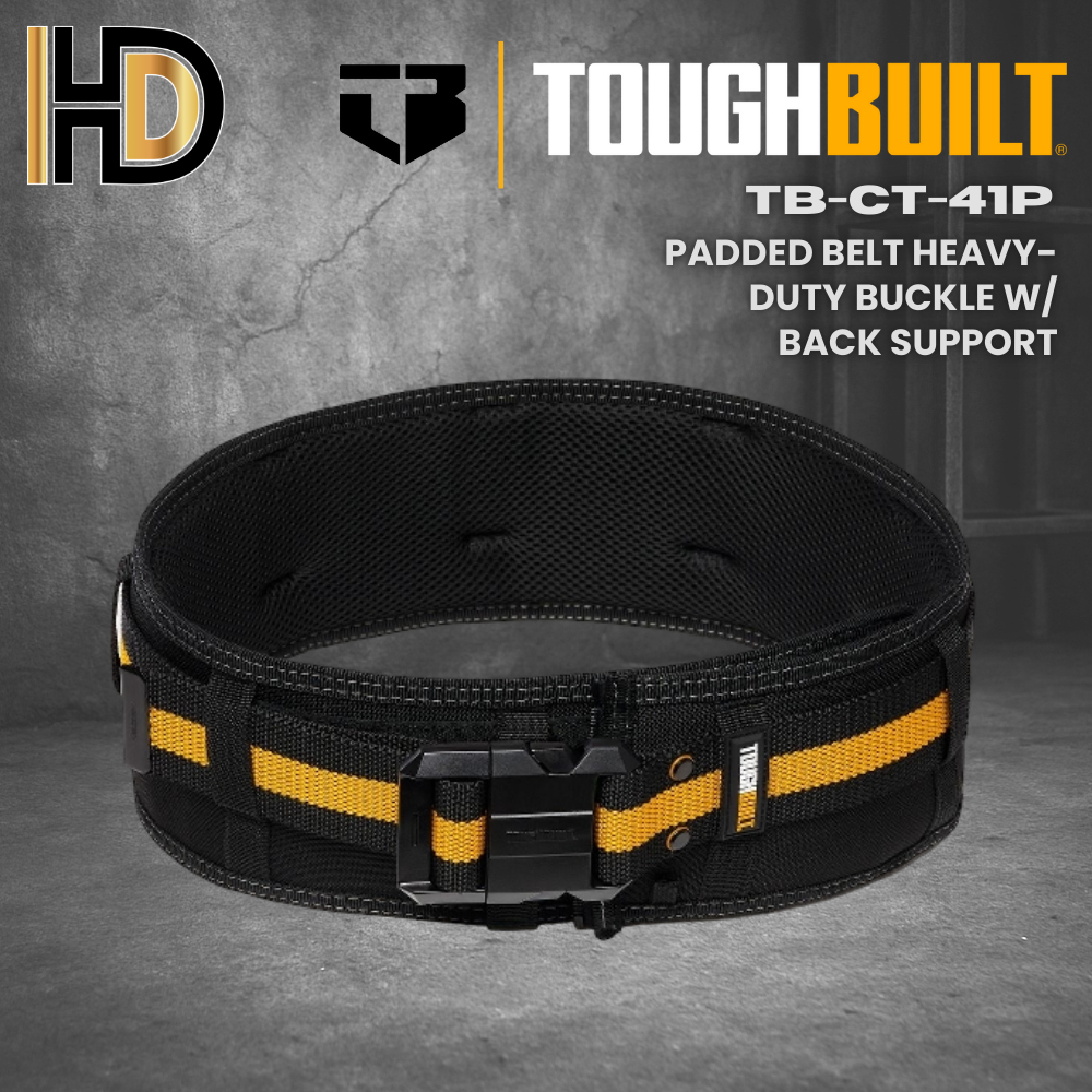 TOUGHBUILT Padded Belt Heavy Duty Buckle Work Belt With Back Support ...