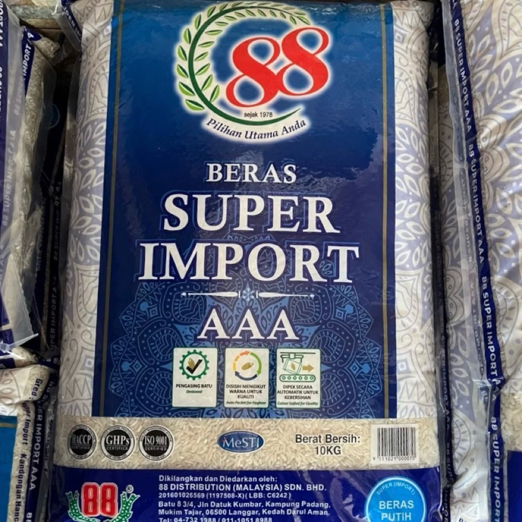 88 Super Import AAA Rice 10kg Beras Putih | Shopee Malaysia