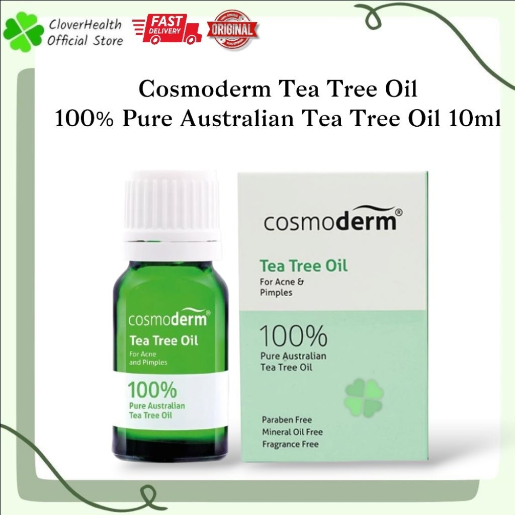 Cosmoderm Tea Tree Oil 100% Pure Australian Tea Tree Oil 10ml | Shopee ...