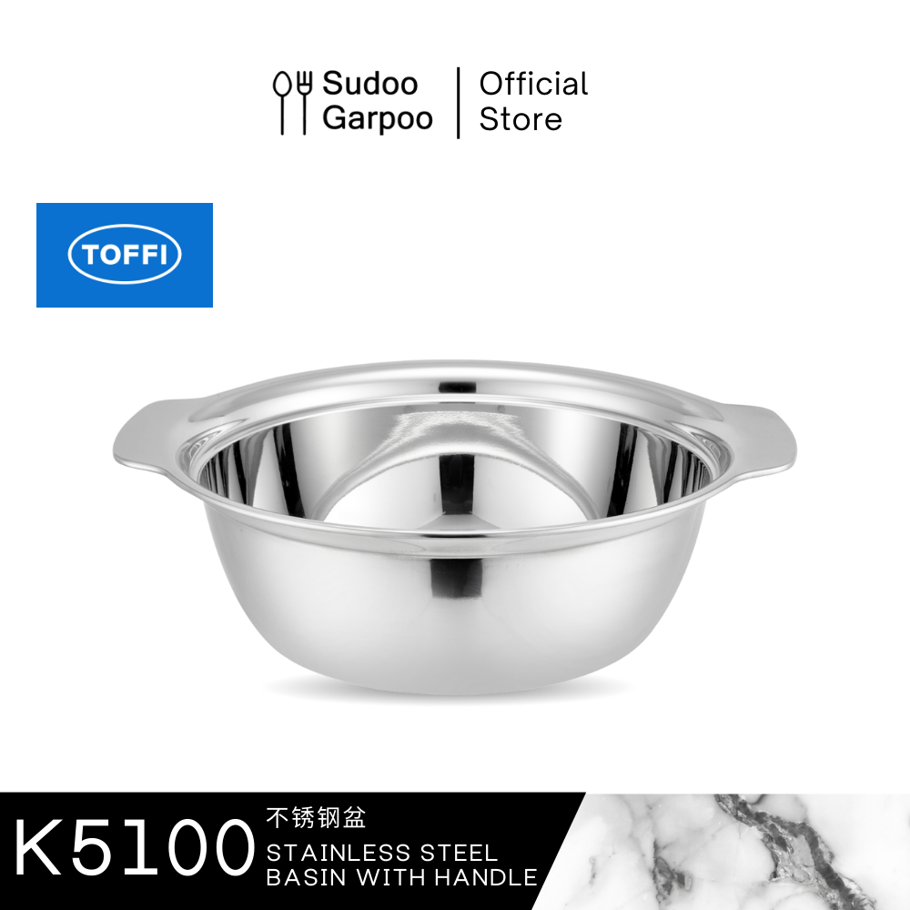 Toffi Bekas Besen Besi Stainless Steel Basin With Handle Multi Function ...