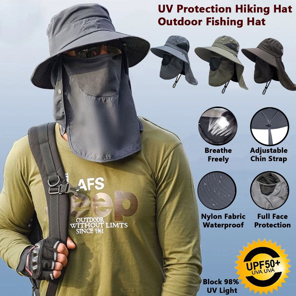 3H Topi Anti UV UPF 50+ Hat Cap Proof Detachable Hiking Outdoor Cap ...