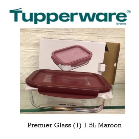 Tupperware PremiaGlass Rectangular (1.0L) OR (1.5) Lunch Box / Premium ...