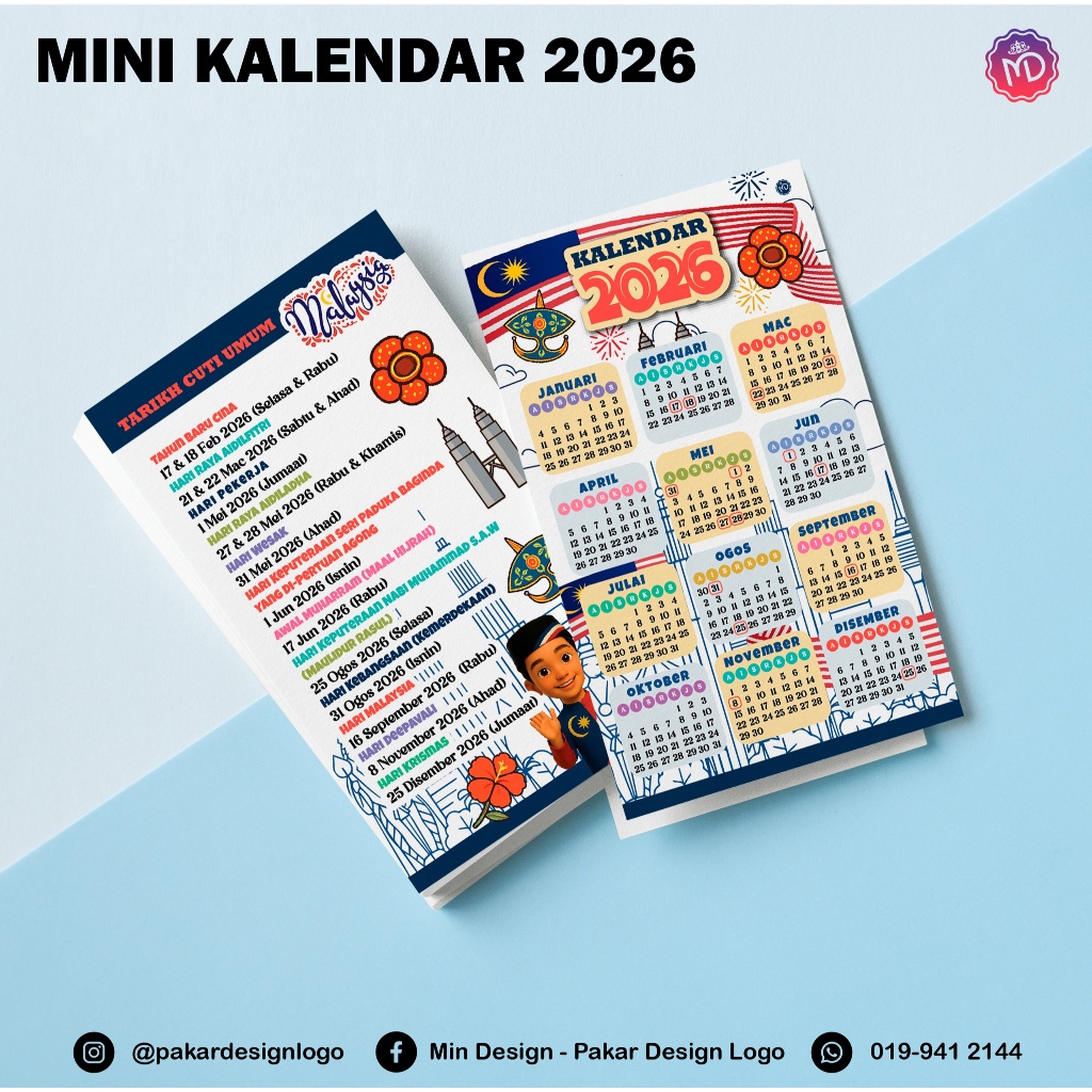 Free Gift🔥 Kalendar Mini 2026 Malaysia Merdeka Dapat Hadiah Percuma ...