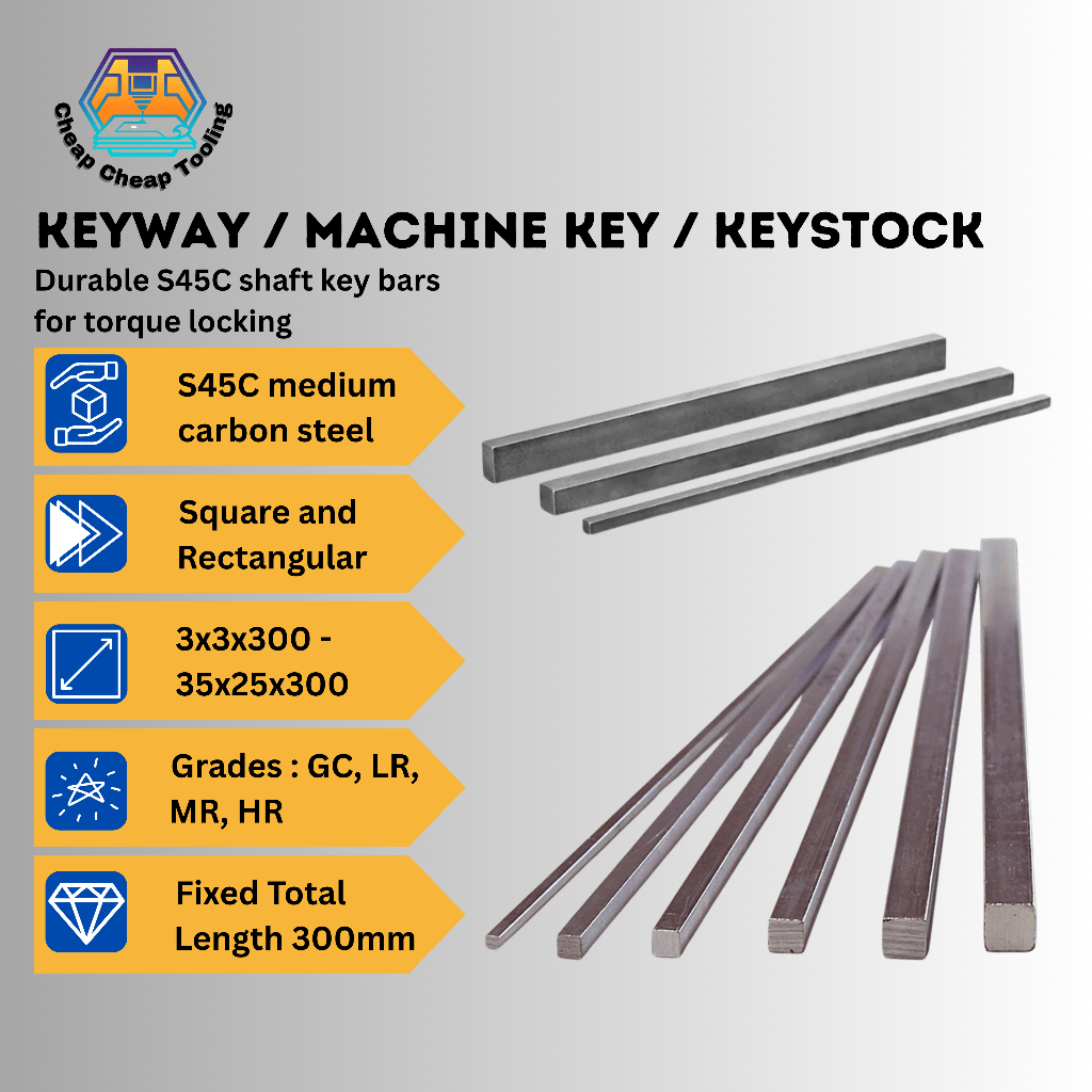 Keyway / Keystock / Machine Key S45C Carbon Steel Square & Rectangular ...