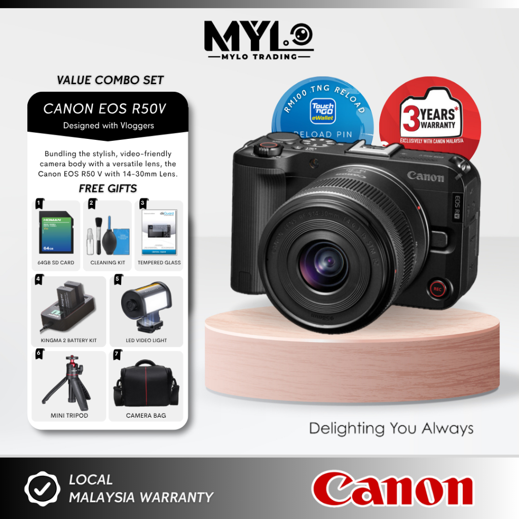 Canon EOS R50 V R50V Mirrorless Camera with 14-30mm Lens