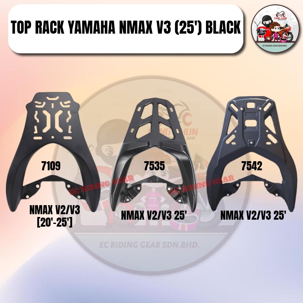 TOP RACK TB YAMAHA NMAX V2/V3 ('25) / MODENAS ELIT 150 (BLACK) | Shopee ...
