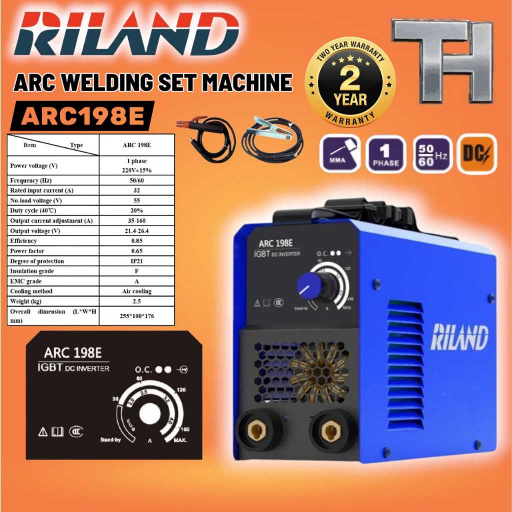 ~ RIL WELD RILAND WELDING SET ARC 198E WELDING MACHINE [ 2 YEARS ...