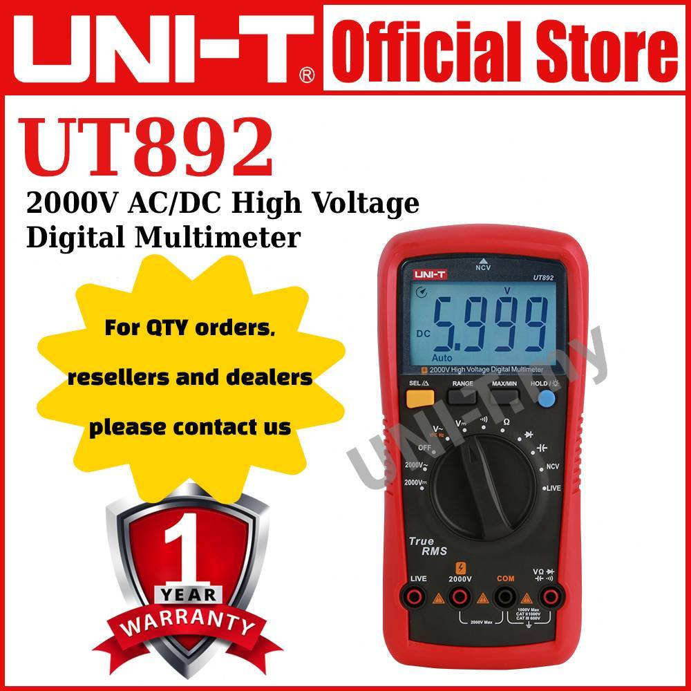 UNI-T UT892 2000V AC/DC High Voltage Digital Multimeter | Shopee Malaysia