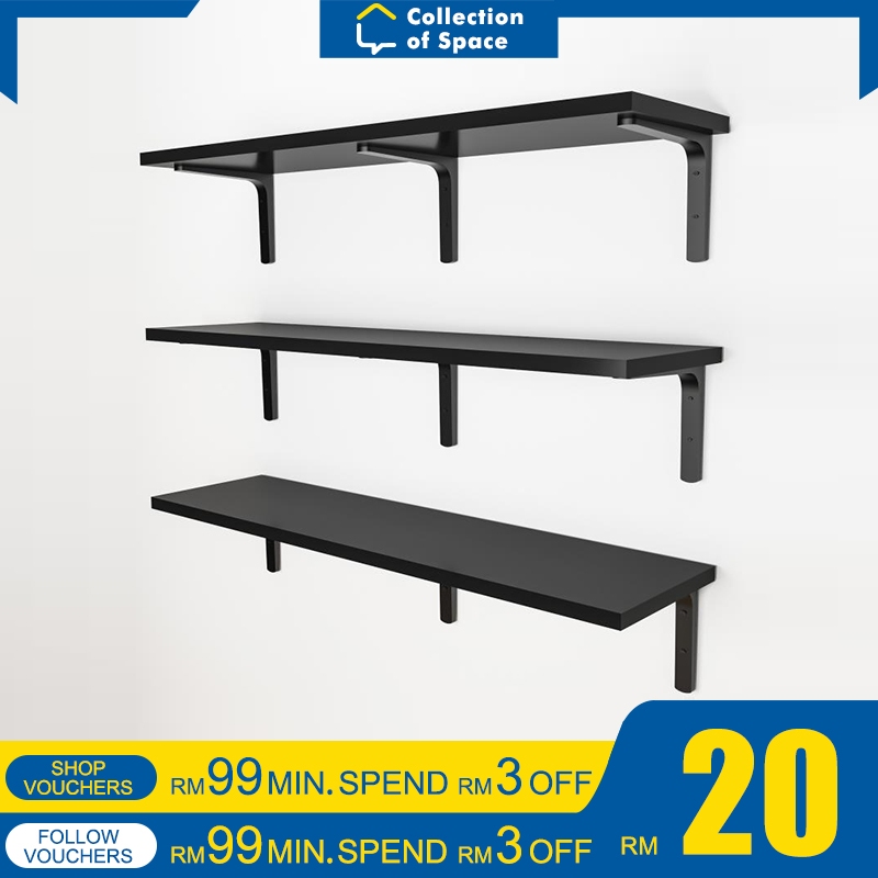Floating Wall Shelf Wall Mounted Rack DIY Rak Hiasan Dinding Floating ...